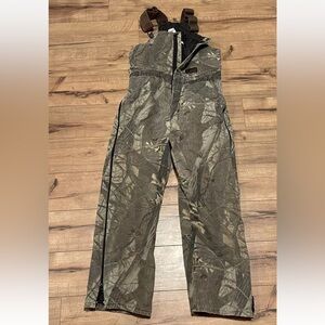 Liberty Youth Realtree Advantage Camo Bib Overalls Zip Up & Zip up Legs Size 16